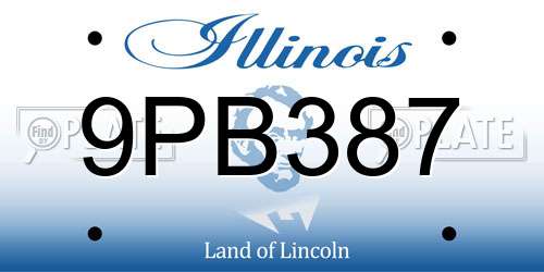 9PB387 Illinois License Plate