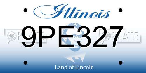 9PE327 Illinois License Plate