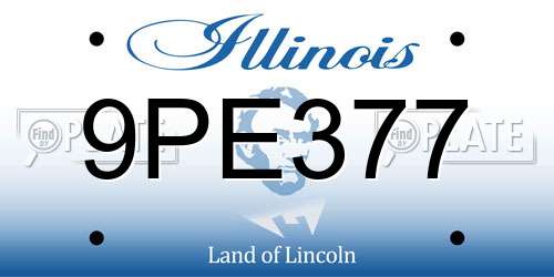 9PE377 Illinois License Plate