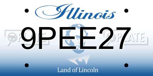 9PEE27 Illinois License Plate
