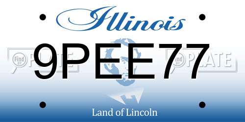 9PEE77 Illinois License Plate