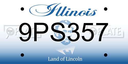 9PS357 Illinois License Plate