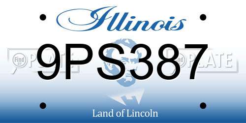 9PS387 Illinois License Plate