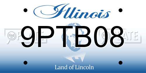 9PTB08 Illinois License Plate