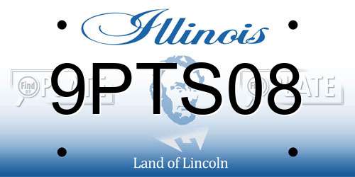9PTS08 Illinois License Plate