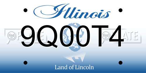 9Q00T4 Illinois License Plate