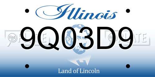 9Q03D9 Illinois License Plate
