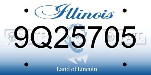 9Q25705 Illinois License Plate