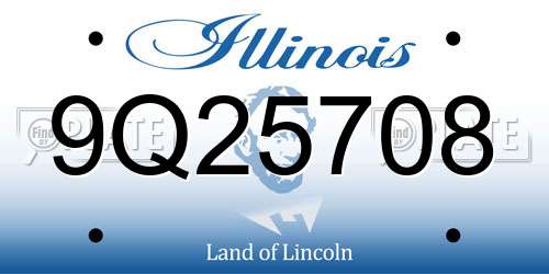 9Q25708 Illinois License Plate