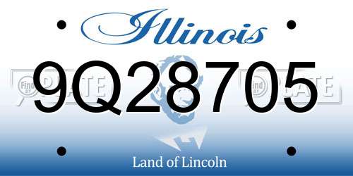 9Q28705 Illinois License Plate