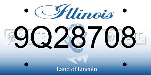 9Q28708 Illinois License Plate