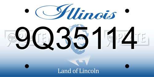 9Q35114 Illinois License Plate