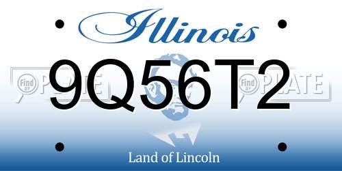 9Q56T2 Illinois License Plate