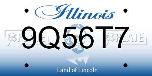 9Q56T7 Illinois License Plate