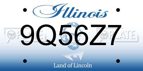 9Q56Z7 Illinois License Plate