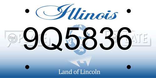 9Q5836 Illinois License Plate