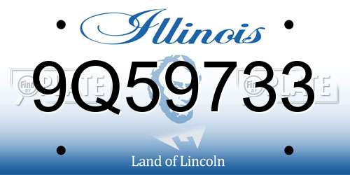 9Q59733 Illinois License Plate