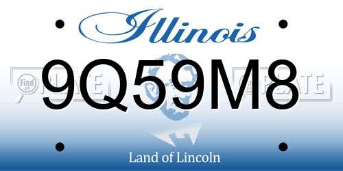 9Q59M8 Illinois License Plate