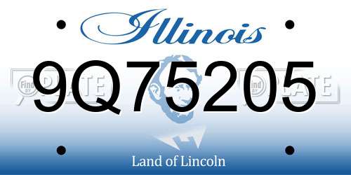 9Q75205 Illinois License Plate
