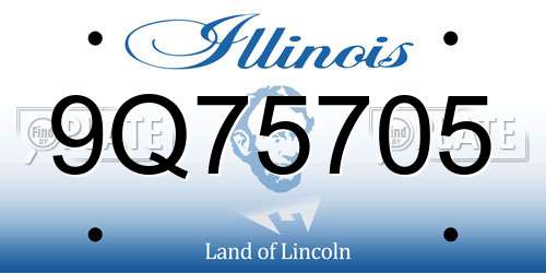 9Q75705 Illinois License Plate