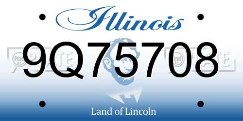 9Q75708 Illinois License Plate