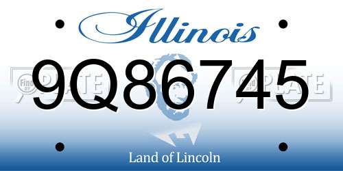 9Q86745 Illinois License Plate