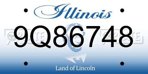9Q86748 Illinois License Plate
