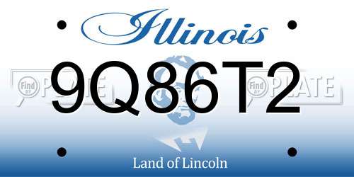 9Q86T2 Illinois License Plate