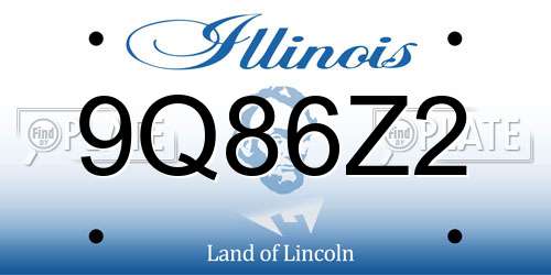 9Q86Z2 Illinois License Plate