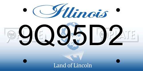 9Q95D2 Illinois License Plate