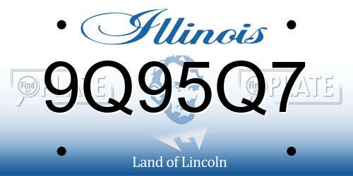 9Q95Q7 Illinois License Plate
