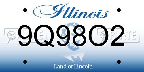 9Q98O2 Illinois License Plate