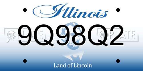 9Q98Q2 Illinois License Plate