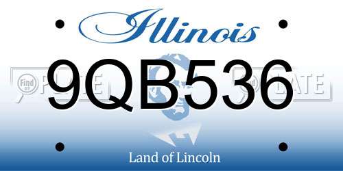9QB536 Illinois License Plate