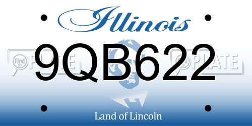 9QB622 Illinois License Plate
