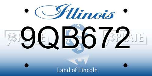 9QB672 Illinois License Plate