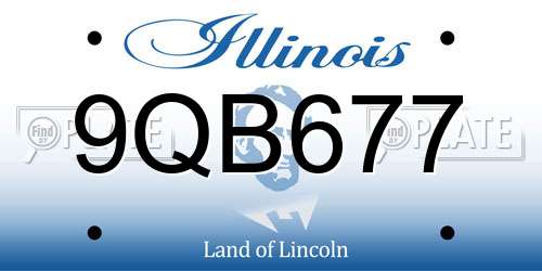 9QB677 Illinois License Plate
