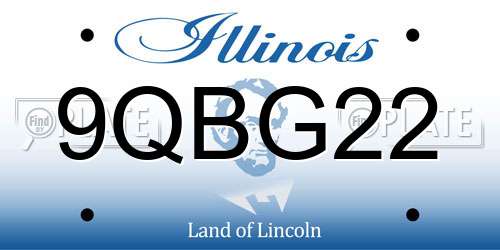 9QBG22 Illinois License Plate