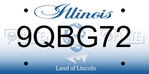 9QBG72 Illinois License Plate
