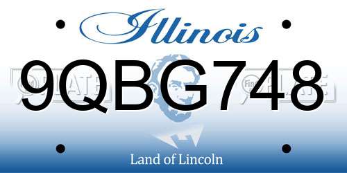 9QBG748 Illinois License Plate