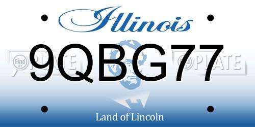 9QBG77 Illinois License Plate