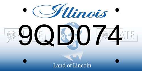 9QD074 Illinois License Plate
