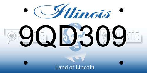 9QD309 Illinois License Plate