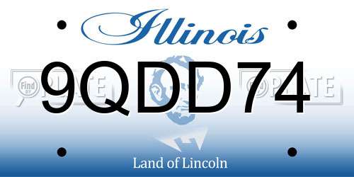 9QDD74 Illinois License Plate