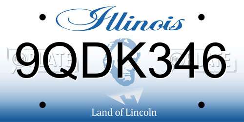 9QDK346 Illinois License Plate