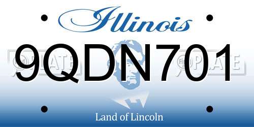 9QDN701 Illinois License Plate