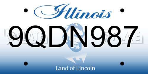 9QDN987 Illinois License Plate