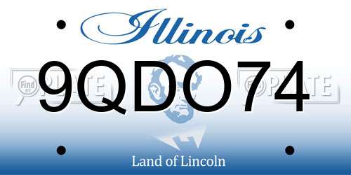 9QDO74 Illinois License Plate