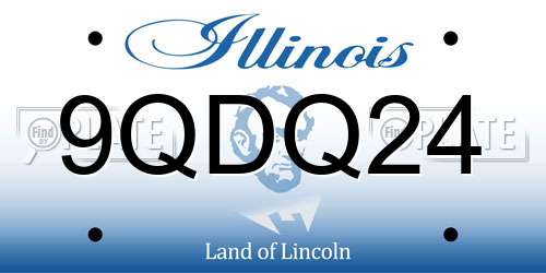 9QDQ24 Illinois License Plate