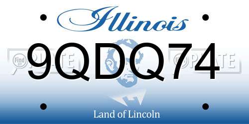 9QDQ74 Illinois License Plate